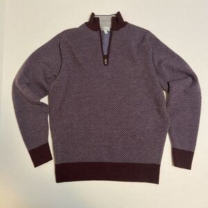 Peter Millar 1/4 Zip Diamond Jacquard Sweater Medium